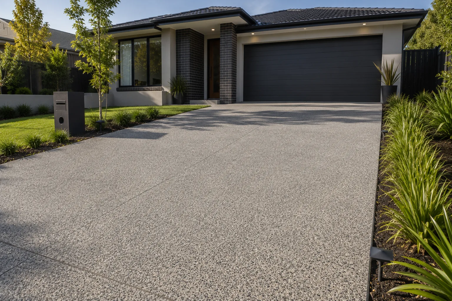 Concrete driveway outside an established Berwick home