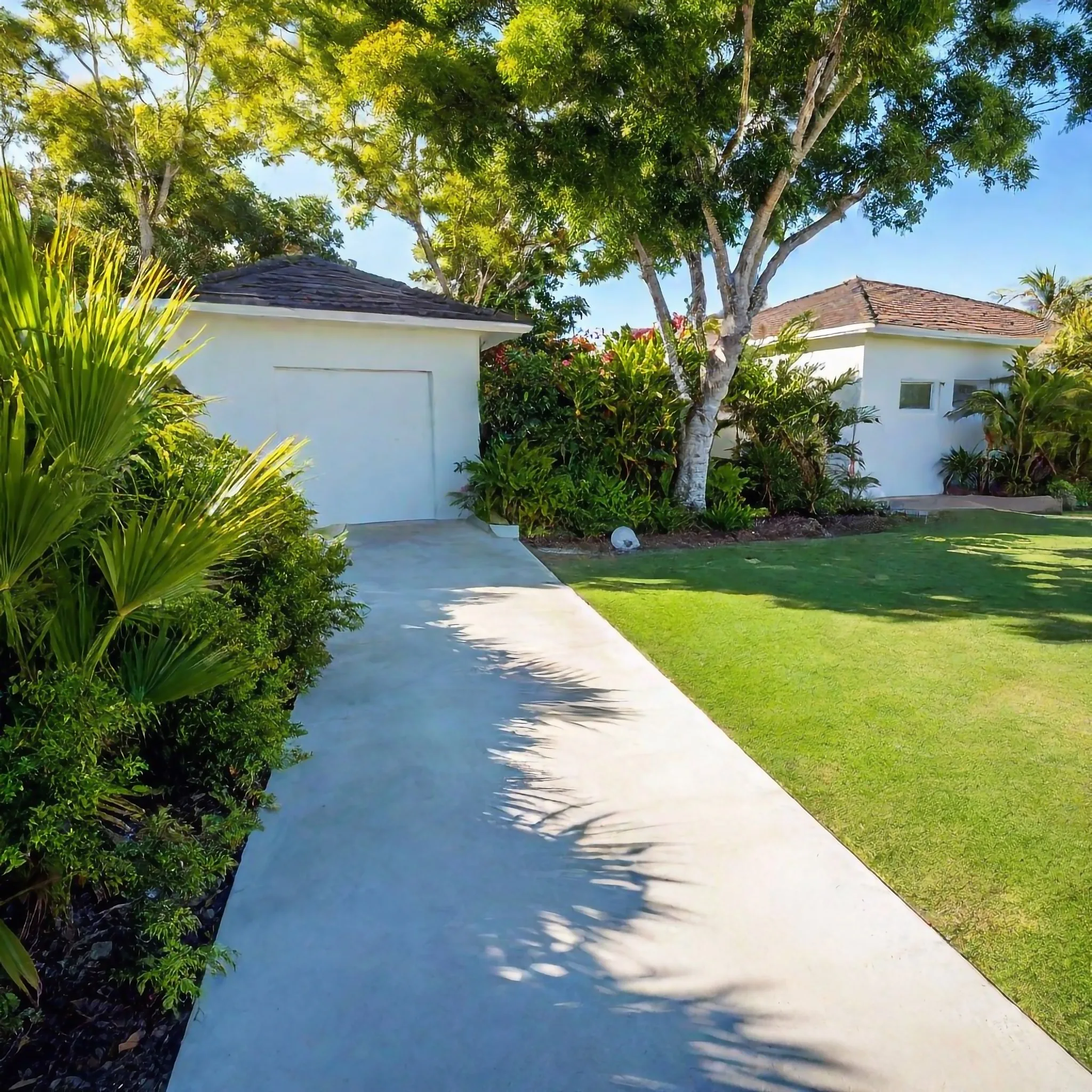 Concrete footpath leading to a home entrance